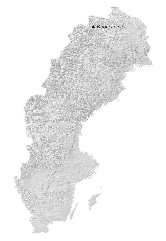 Sweden Elevation Map Glossy Poster Picture Photo Print Banner  Conversationprints