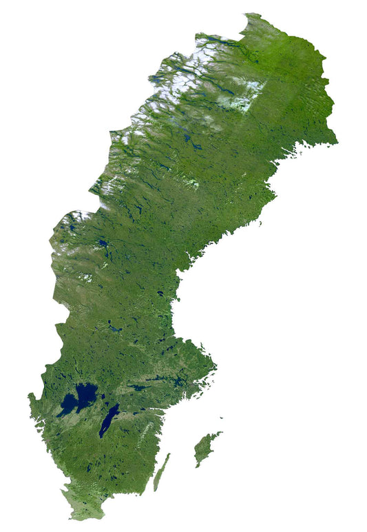Sweden Satellite Map Glossy Poster Picture Photo Print Banner  Conversationprints