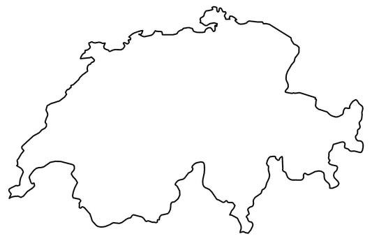 Switzerland Blank Outline Map Glossy Poster Picture Photo Print Banner  Conversationprints