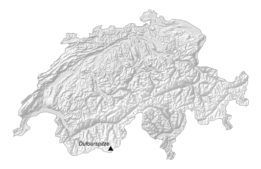 Switzerland Elevation Map Glossy Poster Picture Photo Print Banner  Conversationprints