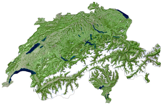 Switzerland Satellite Map Glossy Poster Picture Photo Print Banner  Conversationprints
