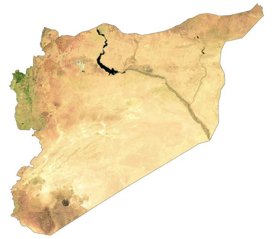 Syria Satellite Map Glossy Poster Picture Photo Print Banner  Conversationprints