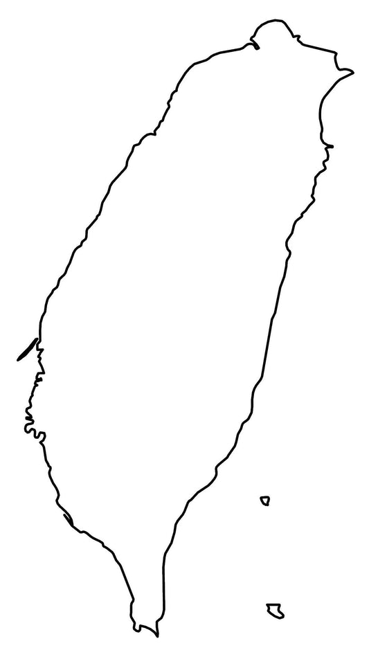 Taiwan Blank Outline Map Glossy Poster Picture Photo Print Banner  Conversationprints