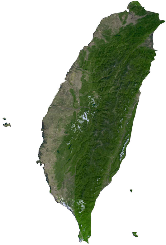 Taiwan Satellite Map Glossy Poster Picture Photo Print Banner  Conversationprints