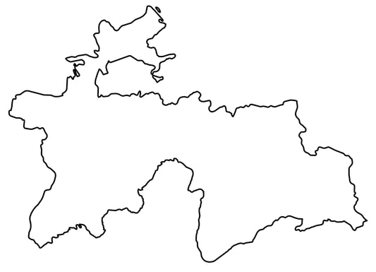 Tajikistan Blank Outline Map Glossy Poster Picture Photo Print Banner  Conversationprints