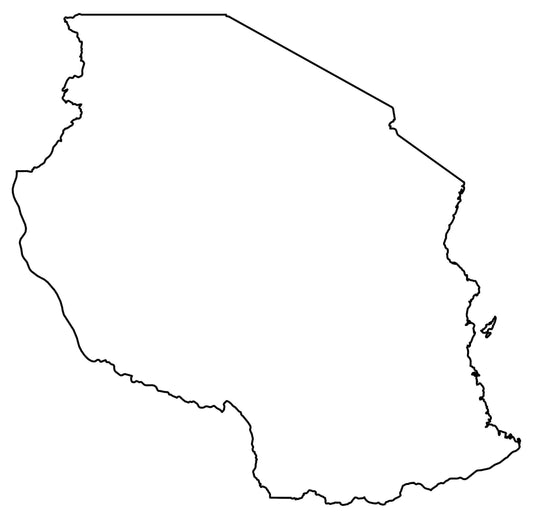 Tanzania Blank Outline Map Glossy Poster Picture Photo Print Banner  Conversationprints