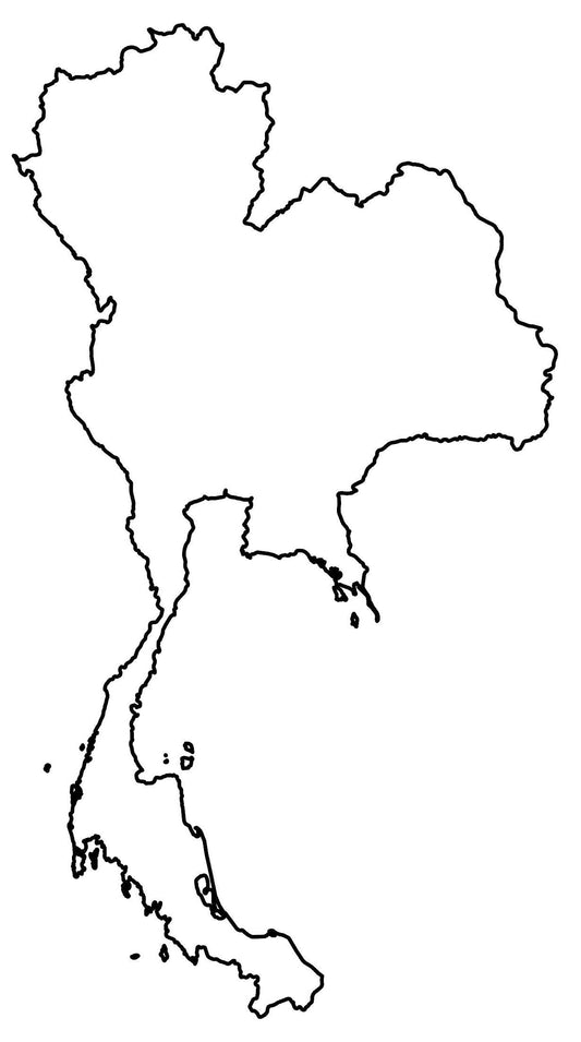 Thailand Blank Outline Map Glossy Poster Picture Photo Print Banner  Conversationprints
