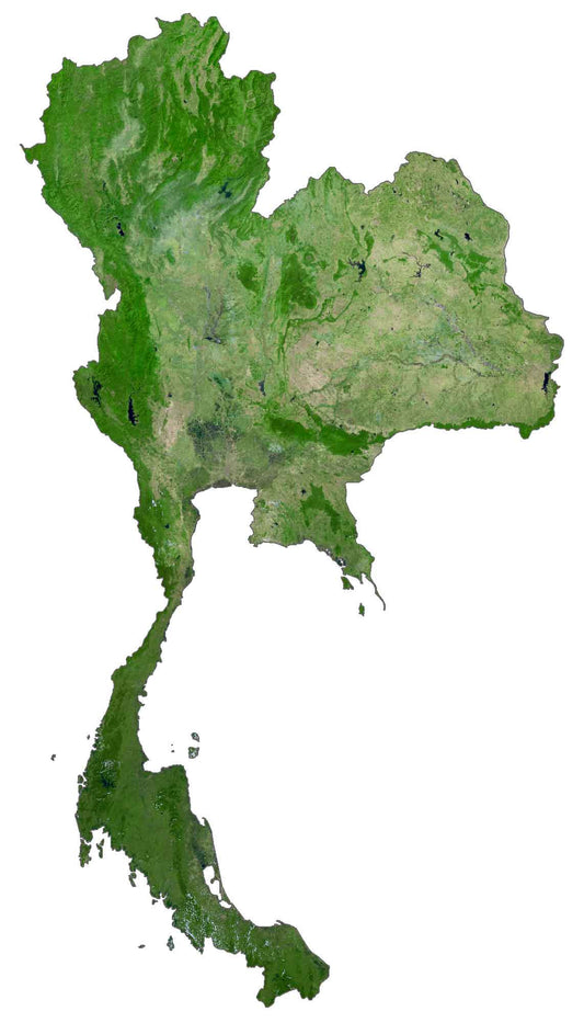 Thailand Satellite Map Glossy Poster Picture Photo Print Banner  Conversationprints