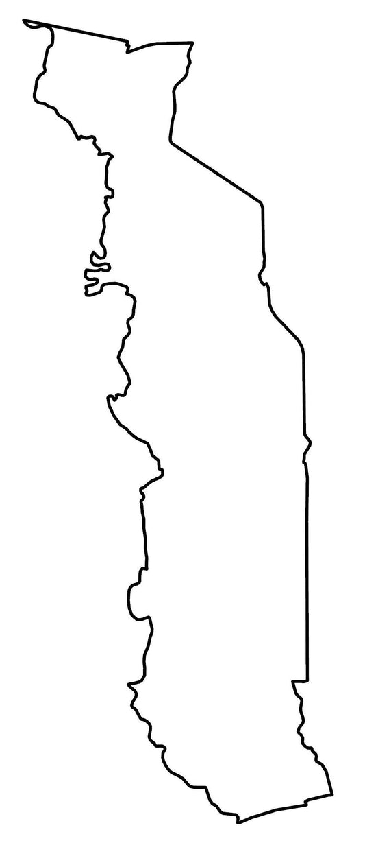 Togo Blank Outline Map Glossy Poster Picture Photo Print Banner  Conversationprints