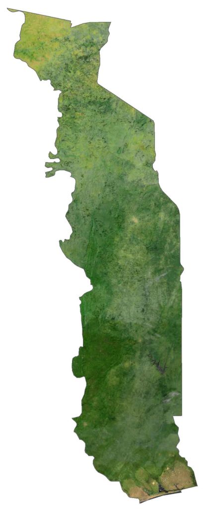 Togo Satellite Map Glossy Poster Picture Photo Print Banner  Conversationprints