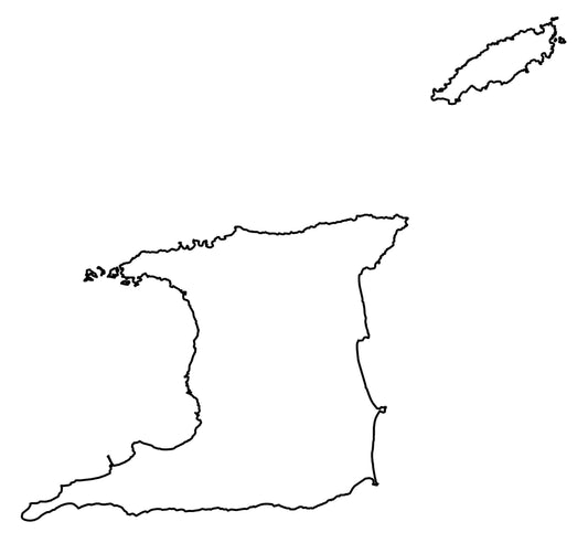 Trinidad And Tobago Blank Outline Map Poster Picture Photo Print Banner  Conversationprints