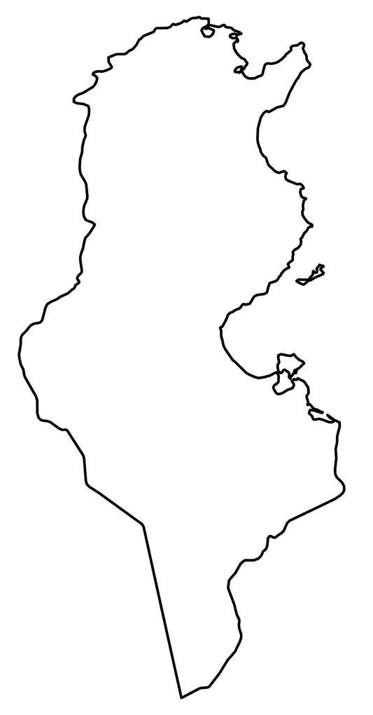 Tunisia Blank Outline Map Glossy Poster Picture Photo Print Banner  Conversationprints