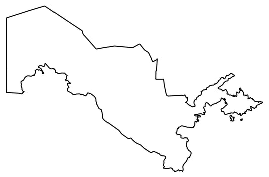 Uzbekistan Blank Outline Map Glossy Poster Picture Photo Print Banner  Conversationprints