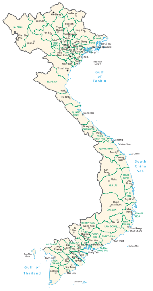 Vietnam Province Map Glossy Poster Picture Photo Print Banner  Conversationprints