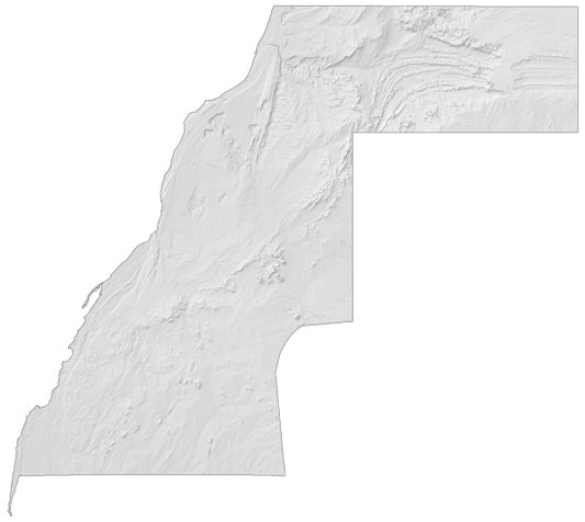 Western Sahara Elevation Map Glossy Poster Picture Photo Print Banner  Conversationprints