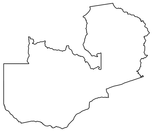 Zambia Blank Outline Map Glossy Poster Picture Photo Print Banner  Conversationprints