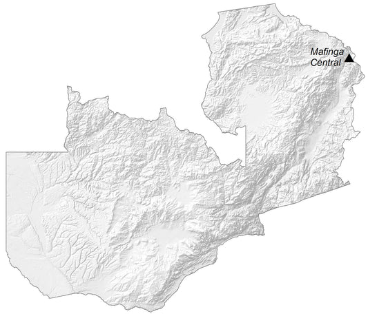 Zambia Elevation Map Glossy Poster Picture Photo Print Banner  Conversationprints