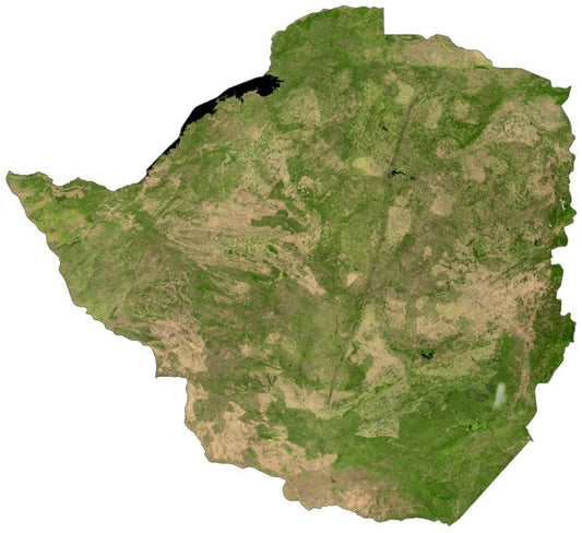Zimbabwe Satellite Map Glossy Poster Picture Photo Print Banner  Conversationprints