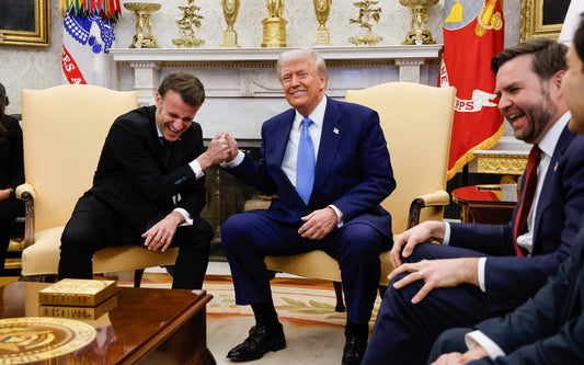 Trump Macron Vance Meeting Glossy Poster Picture Photo Print Banner  Conversationprints