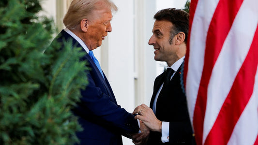 Trump Macron Handshake 2025 Glossy Poster Picture Photo Print Banner  Conversationprints