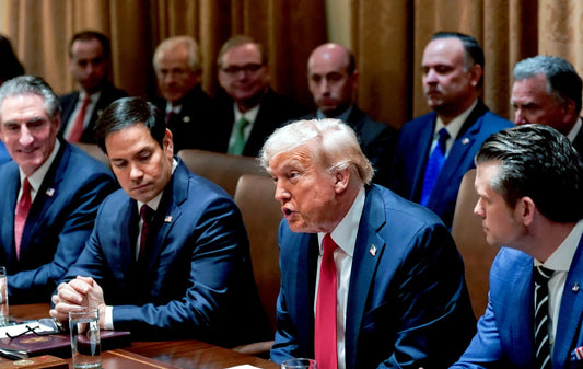 Trump Speaking Cabinet Meeting Glossy Poster Picture Photo Print Banner  Conversationprints