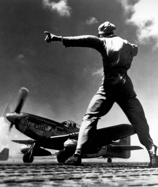 P-51 Mustang Taking Off Iwo Jima Japan Glossy Poster Picture Photo Print Banner  Conversationprints