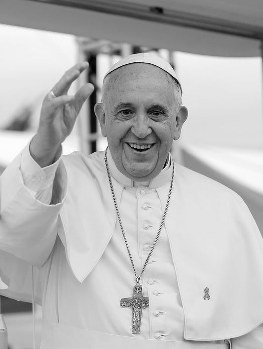 Pope Francis Black & White Glossy Poster Picture Photo Banner Catholic  Conversationprints