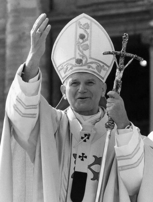 Saint Pope John Paul Ii Black & White Poster Picture Photo Print Banner  Conversationprints