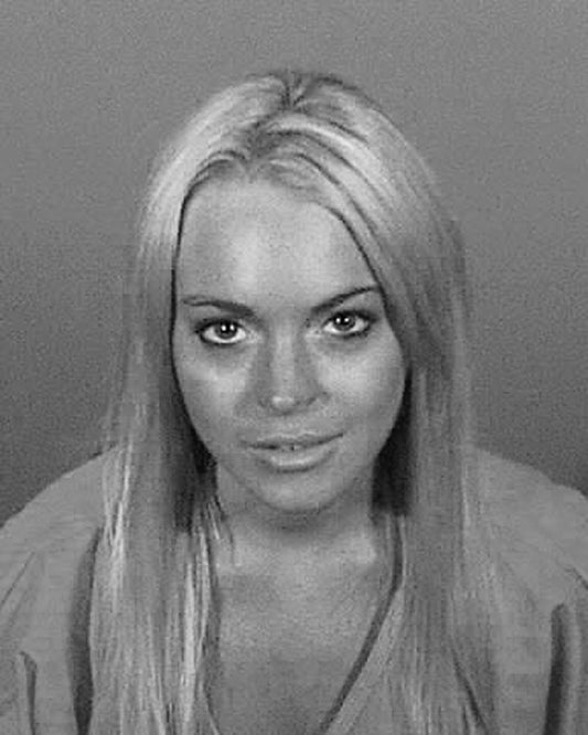 Lindsay Lohan Mugshot Black & White Poster Picture Photo Print Banner  Conversationprints