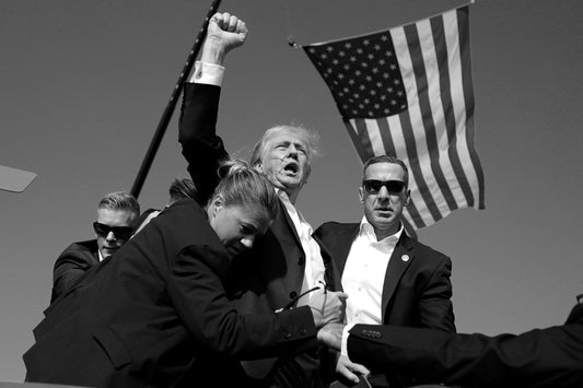 Trump Rally Shooting Black & White Poster Picture Photo Print Banner  Conversationprints