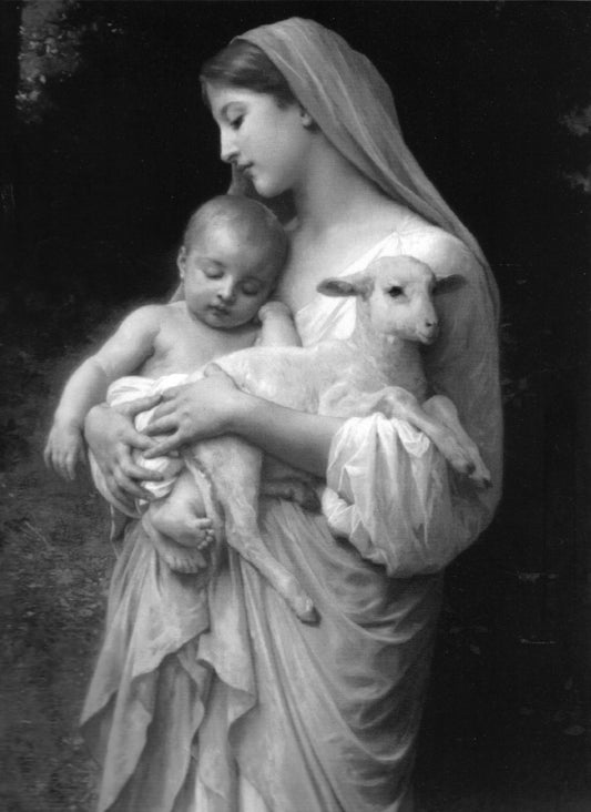 Virgin Mary Baby Jesus Black/White Poster Picture Photo Print Banner  Conversationprints
