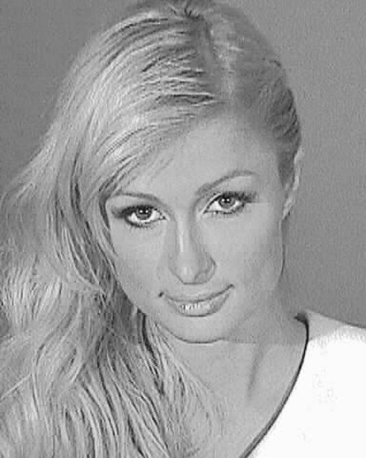 Paris Hilton Mugshot Black & White Poster Picture Photo Print Banner  Conversationprints