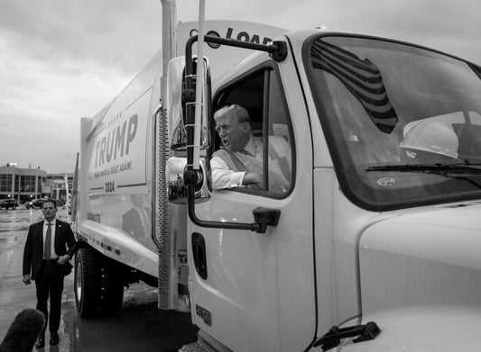 Trump Garbage Truck Black & White Poster Picture Photo Print Banner  Conversationprints