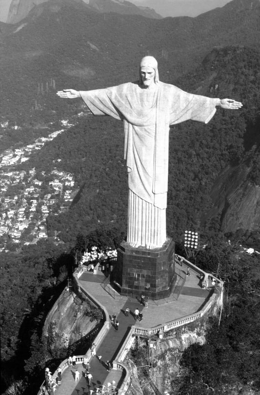 Christ The Redeemer Statue Black & White Poster Picture Photo Print Banner  Conversationprints