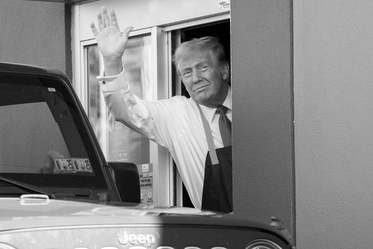 Trump Waving Mcdonalds Black & White Poster Picture Photo Print Banner  Conversationprints