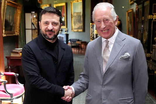 Zelenskyy King Charles Meeting Glossy Poster Picture Photo Print Banner  Conversationprints