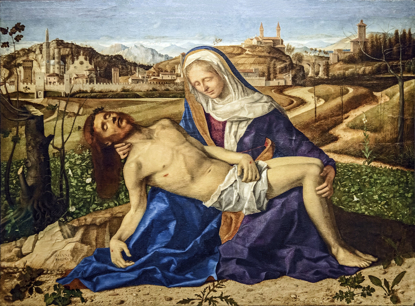 Pieta Mary Cradling Jesus Glossy Poster Picture Photo Print Banner  Conversationprints