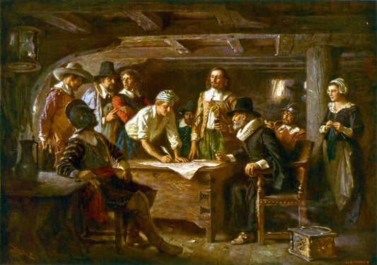 Signing The Mayflower Compact 1620 Glossy Poster Picture Photo Print Banner  Conversationprints