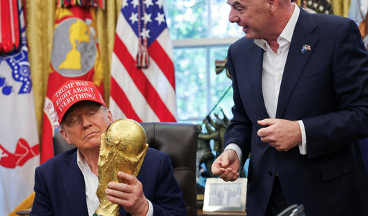 Trump Admiring World Cup Trophy Glossy Poster Picture Photo Print Banner  Conversationprints