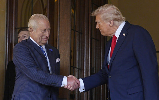 Donald Trump King Charles Handshake 2025 Poster Picture Photo Print Banner  CONVERSATIONPRINTS