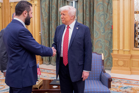 Trump Handshake Ahmed Al Sharaa Glossy Poster Picture Photo Print Banner  Conversationprints