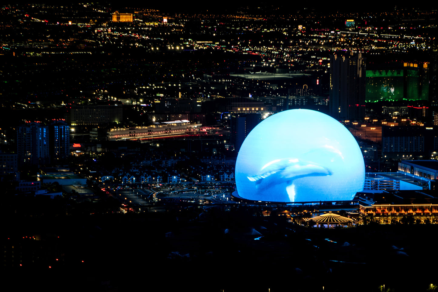 Aerial View Of Sphere Las Vegas Glossy Poster Picture Photo Print Banner  CONVERSATIONPRINTS