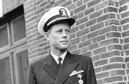 JFK Young Navy Officer Hat GLOSSY POSTER PICTURE PHOTO PRINT BANNER  ConversationPrints