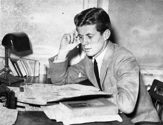 JFK Young Reading Studying GLOSSY POSTER PICTURE PHOTO PRINT BANNER  ConversationPrints