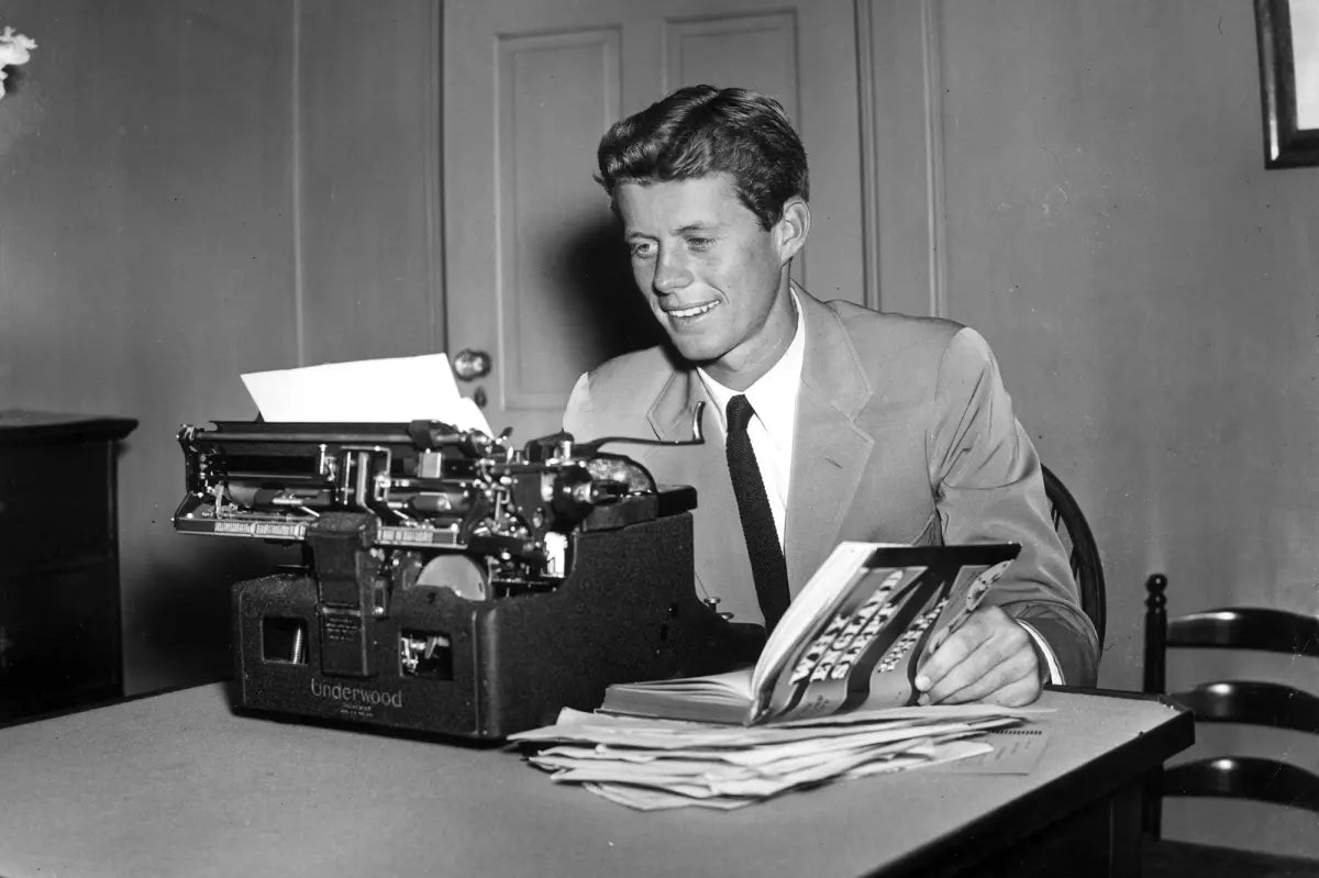 JFK Young Typewriter GLOSSY POSTER PICTURE PHOTO PRINT BANNER  ConversationPrints