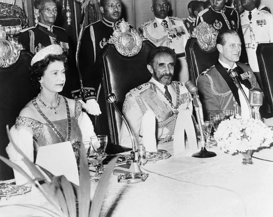 Hailie Selassie Queen Elizabeth Ii Glossy Poster Picture Photo Print Banner Conversationprints