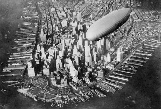 Uss Akron Over Manhattan New York Skyline Glossy Poster Picture Photo Print Conversationprints