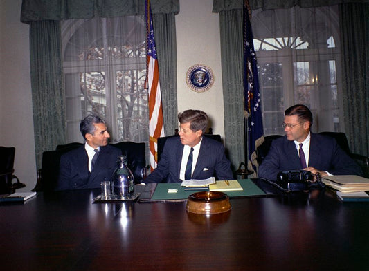 Shah Pahlavi & John F Kennedy 1961 Glossy Poster Picture Photo Print Banner Conversationprints