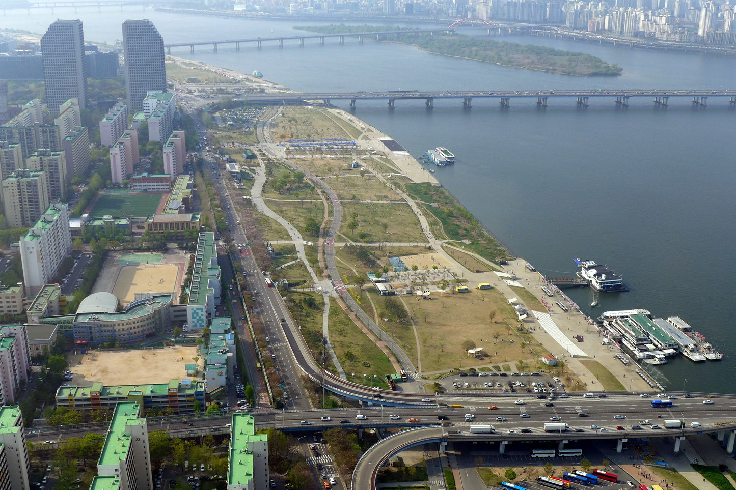 Hangang Park Seoul Korea Skyline Glossy Poster Picture Photo Print Banner Conversationprints