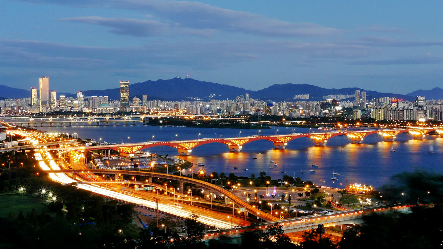 SEONGSAN BRIDGE HAN RIVER SKYLINE GLOSSY POSTER PICTURE PHOTO PRINT BANNER